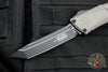 Microtech Combat Troodon Gen III OTF Knife- Tanto Edge- Natural Clear Finished Handle- Black Blade 1144-1 NCS Gen III 2024