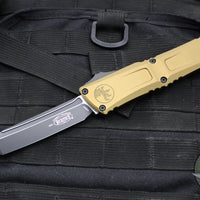 Microtech Combat Troodon Gen III OTF Knife- Tanto Edge- OD Green Handle- Black Plain Edge Blade 1144-1 OD Gen III