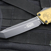 Microtech Combat Troodon Gen III OTF Knife- Tanto Edge- OD Green Handle- Black Plain Edge Blade 1144-1 OD Gen III