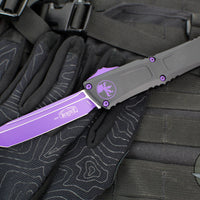 Microtech Combat Troodon Gen III OTF Knife- Tanto Edge- Black Handle With Purple Highlight- Purple Blade 1144-1 PUSK Gen III