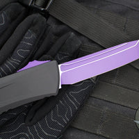 Microtech Combat Troodon Gen III OTF Knife- Tanto Edge- Black Handle With Purple Highlight- Purple Blade 1144-1 PUSK Gen III