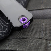 Microtech Combat Troodon Gen III OTF Knife- Tanto Edge- Black Handle With Purple Highlight- Purple Blade 1144-1 PUSK Gen III