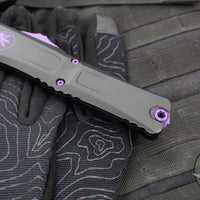 Microtech Combat Troodon Gen III OTF Knife- Tanto Edge- Black Handle With Purple Highlight- Purple Blade 1144-1 PUSK Gen III