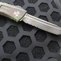 Microtech Combat Troodon Gen III OTF Knife- Tanto Edge- Outbreak Finished Handle- Outbreak Finished Part Serrated Edge Blade 1144-2 OBDS Gen III