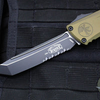 Microtech Combat Troodon Gen III OTF Knife- Tanto Edge- OD Green Handle- Black Part Serrated Edge Blade 1144-2 OD Gen III 2025