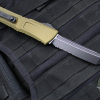 Microtech Combat Troodon Gen III OTF Knife- Tanto Edge- OD Green Handle- Black Part Serrated Edge Blade 1144-2 OD Gen III 2025