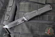 Microtech Combat Troodon Gen III OTF Knife- Tanto Edge- Tactical- Black Handle- Black Part Serrated Blade 1144-2 T Gen III