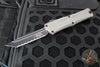 Microtech Combat Troodon Gen III OTF Knife- Tanto Edge- Natural Clear Finished Handle- Black Full Serrated Edge Blade 1144-3 NC Gen III