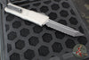 Microtech Combat Troodon Gen III OTF Knife- Tanto Edge- Natural Clear Finished Handle- Black Full Serrated Edge Blade 1144-3 NC Gen III