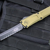 Microtech Combat Troodon Gen III OTF Knife- Tanto Edge- OD Green Handle- Black Full Serrated Edge Blade 1144-3 OD Gen III 2025