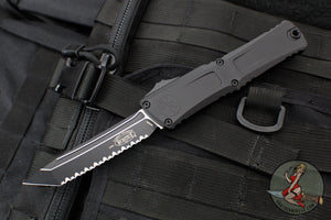 Microtech Combat Troodon Gen III OTF Knife- Tanto Edge- Tactical- Black Handle- Black Full Serrated Blade 1144-3 T Gen III