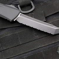 Microtech Combat Troodon Gen III OTF Knife- Tanto Edge- Tactical- Black Handle- Black Full Serrated Blade 1144-3 T Gen III