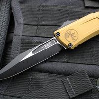 Microtech Combat Troodon Gen III OTF Knife- Bowie Edge- Tan Handle- Black Plain Edge Blade 1146-1 TA Gen III