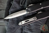 Microtech UTX-70 OTF Knife- Gen IV- Double Edge- Black Handle- Stonewash Blade 11474-10