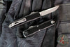Microtech UTX-70 OTF Knife- Gen IV- Single Edge- Black Handle- Stonewash Blade 11484-10