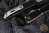 Microtech UTX-70 OTF Knife- Gen IV- Single Edge- Black Handle- Stonewash Blade 11484-10