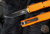 Microtech UTX-70 OTF Knife- Gen IV- Single Edge- Orange Handle- Black Blade 11484-1 OR