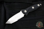 Microtech Socom Alpha Fixed Knife- Mini- Tanto Edge- Fixed Stonewash Part Serrated Blade 114M-11