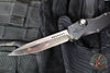 Marfione Custom Halo IV- Single Edge- Black Handle- Cracked Ice Finished Blade 1150-CIBLKSSMCKS