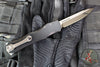 Marfione Custom Halo IV- Single Edge- Black Handle- Cracked Ice Finished Blade 1150-CIBLKSSMCKS