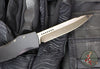 Marfione Custom Halo IV- Single Edge- Black Handle- Cracked Ice Finished Blade 1150-CIBLKSSMCKS