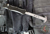 Marfione Custom Halo IV- Single Edge- Black Handle- Cracked Ice Finished Blade 1150-CIBLKSSMCKS