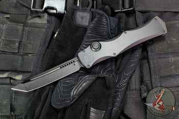 Microtech Halo IV- Tanto Edge- Marfione Select- Black Handle- DLC Apocalyptic Blade And HW 1151-1 DLCTMS1