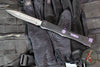 Microtech Nemesis IV- Double Edge- Marfione Select- Black Handle- Stonewash Blade- Galactic Purple Titanium Accents 1152-10 MS3