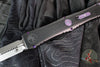 Microtech Nemesis IV- Double Edge- Marfione Select- Black Handle- Stonewash Blade- Galactic Purple Titanium Accents 1152-10 MS3