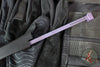 Microtech Nemesis IV- Double Edge- Marfione Select- Black Handle- Stonewash Blade- Galactic Purple Titanium Accents 1152-10 MS3