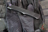 Microtech Nemesis IV- Double Edge- Marfione Select- Black Handle- Stonewash Blade- Galactic Purple Titanium Accents 1152-10 MS3