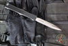 Microtech Nemesis IV- Double Edge- Marfione Select- Black Handle- Stonewash Blade- Nebula Green Titanium Accents 1152-10 MS4
