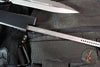 Microtech Nemesis IV- Double Edge- Marfione Select- Black Handle- Stonewash Full Serrated Blade 1152-12 MS1