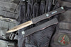 Microtech Nemesis IV- Double Edge- Marfione Select- Black Handle- Bronzed Stonewash Blade- Antique Green Titanium Accents 1152-13 MS1