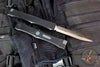 Microtech Nemesis IV- Double Edge- Marfione Select- Black Handle- Bronzed Stonewash Blade- Antique Green Titanium Accents 1152-13 MS1