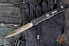 Microtech Nemesis IV- Double Edge- Marfione Select- Black Handle- Bronzed Stonewash Blade- Antique Denim Titanium Accents 1152-13 MS2