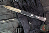 Microtech Nemesis IV- Double Edge- Marfione Select- Black Handle- Bronzed Stonewash Blade- Antique Denim Titanium Accents 1152-13 MS2