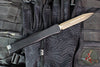 Microtech Nemesis IV- Double Edge- Marfione Select- Black Handle- Bronzed Stonewash Blade- Antique Denim Titanium Accents 1152-13 MS2