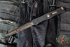 Microtech Nemesis IV- Double Edge- Marfione Select- Black Handle- Baker Forge CopperMai Damascus Blade 1152-16 MS1