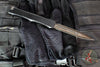 Microtech Nemesis IV- Double Edge- Marfione Select- Black Handle- Baker Forge CopperMai Damascus Blade 1152-16 MS1