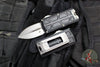 Microtech Exocet II Wallet Money Clip OTF Auto Knife- Double Edge -Black Handle- Stonewash Blade 1157-10