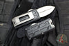 Microtech Exocet II Wallet Money Clip OTF Auto Knife- Double Edge -Black Handle- Stonewash Blade 1157-10