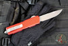 Microtech Scarab II- Gen III- Executive- Single Edge- Red Handle- Apocalyptic Blade 1176-10 APRD