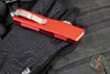 Microtech Scarab II- Gen III- Executive- Single Edge- Red Handle- Apocalyptic Blade 1176-10 APRD