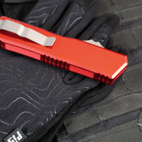 Microtech Scarab II- Gen III- Executive- Single Edge- Red Handle- Apocalyptic Blade 1176-10 APRD