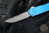 Microtech Scarab II- Gen III- Executive- Single Edge- Blue Handle- Apocalyptic Blade 1176-10 APBL