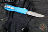 Microtech Scarab II- Gen III- Executive- Single Edge- Blue Handle- Apocalyptic Blade 1176-10 APBL