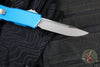 Microtech Scarab II- Gen III- Executive- Single Edge- Blue Handle- Apocalyptic Blade 1176-10 APBL