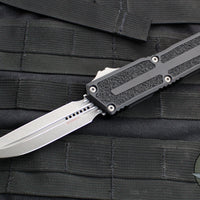 Microtech Scarab II 2024- D/E-S Double/Single Edge- Black Handle- Apocalyptic Plain Edge Blade 1180-10 AP