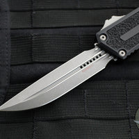 Microtech Scarab II 2024- D/E-S Double/Single Edge- Black Handle- Apocalyptic Plain Edge Blade 1180-10 AP